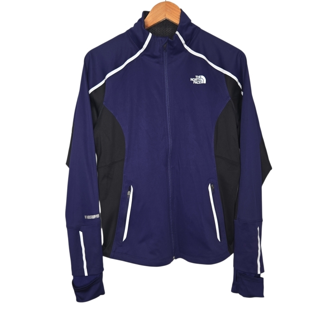 The North Face Womens Purple FlashDry Winstopper Full Zip Jacket Large